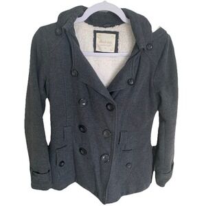 Altar d' state women's dark grey cotton jacket with front buttons, size M 0031